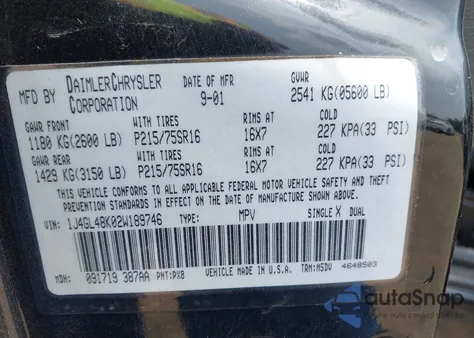 2002 Jeep Liberty Sport z USA, uszkodzony, nr VIN 1J4GL48K02W189746